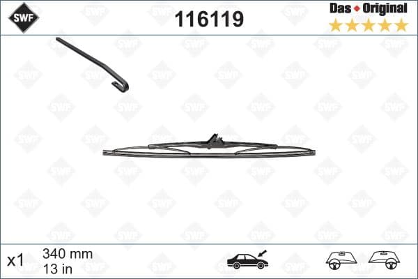 Silecek Süpürgesi Arka GOLF3-GOLF4 340 MM