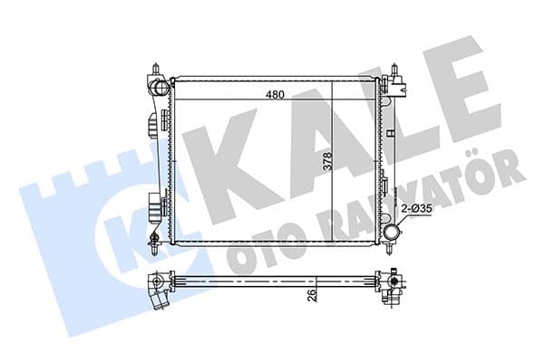 Radyatör Brazing Accent Blue-İ20-Kia Rio Dizel 11 > Manuel 480x382x26 Al-PL-BRZ