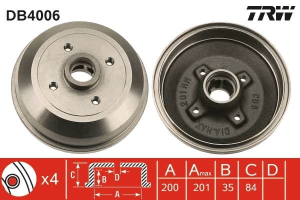 Arka Fren Kampanasi Corsa A 83-92 -Corsa B-Tigra A 93-02 Abs Siz