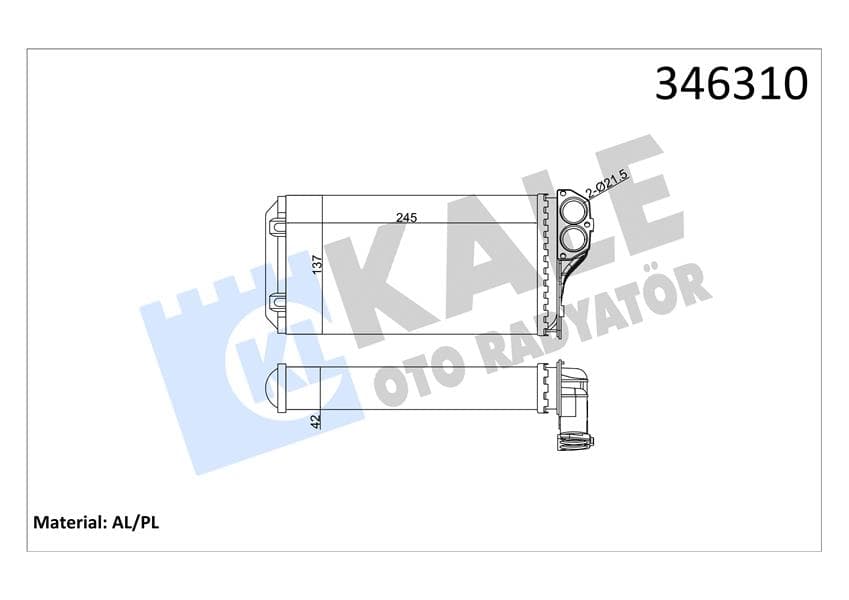 Kalorifer Radyatörü 307 00 > 242x135x42 / Ac Al/mknk