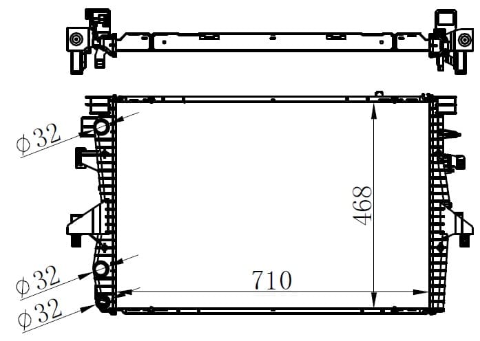 Radyatör Brazing Multivan V-T5-1.9 TDI-2.0 Ac Klimasiz Mek Otom 710x468x26