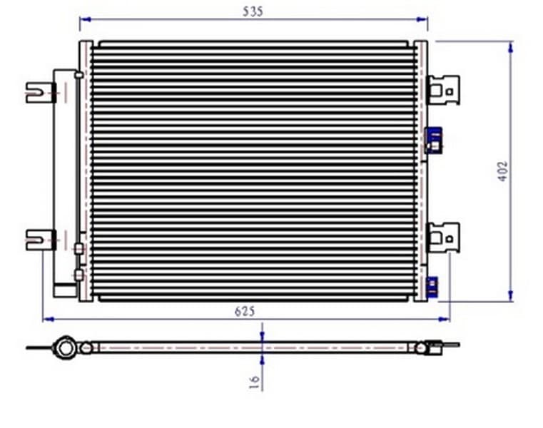 Klima Kondenseri Duster 10>SANDERO 08>LOGAN 10>1.2 16V-1.4-1.6-1.5DCI 513x396x12