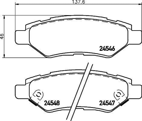 Arka Disk Fren Balatası Cadillac CTS 2.8/3.0/3.6 01/08> Chevrolet Camaro 3.6 09/09 - 12/15