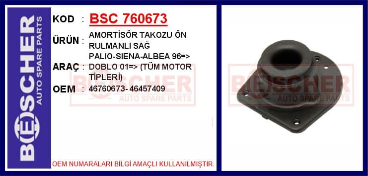 Amortisör Takozu Ön Rulmanlı Sağ Palio-Siena-Albea 96 > Doblo 01 > Tüm Motor Tipleri
