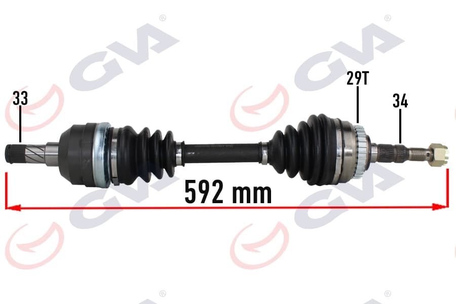 Komple Aks Sol Opel Vectra A 1.8-2.0 88-95 -Astra F 92-98 -Calibra A 89-97 Abs Li 29DİŞ 592mm