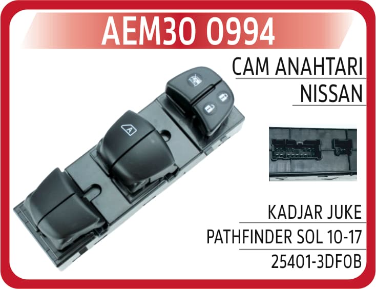 Cam Anahtarı Nissan Kadjar Juke Pathfinder Sol 10-