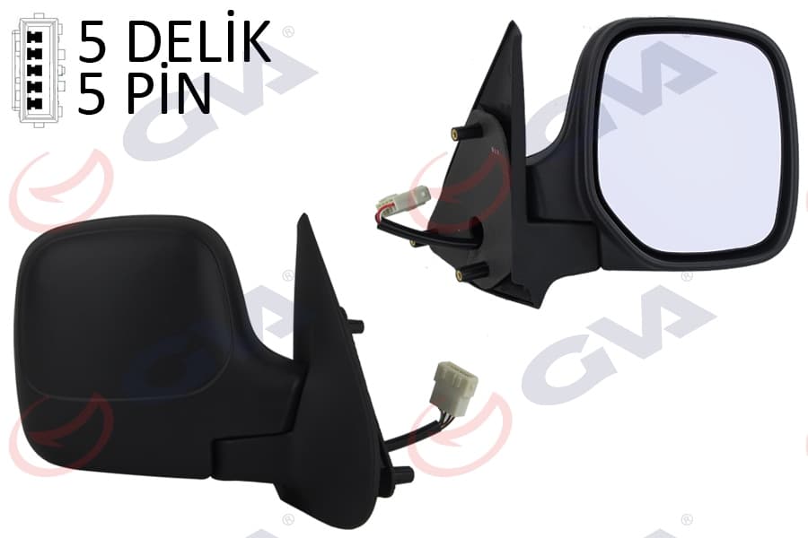 Diş Dikiz Aynasi Sağ Berlingo-Partner 97> Elektrikli İsitmali Konveks 5 Fiş VM-118EHR