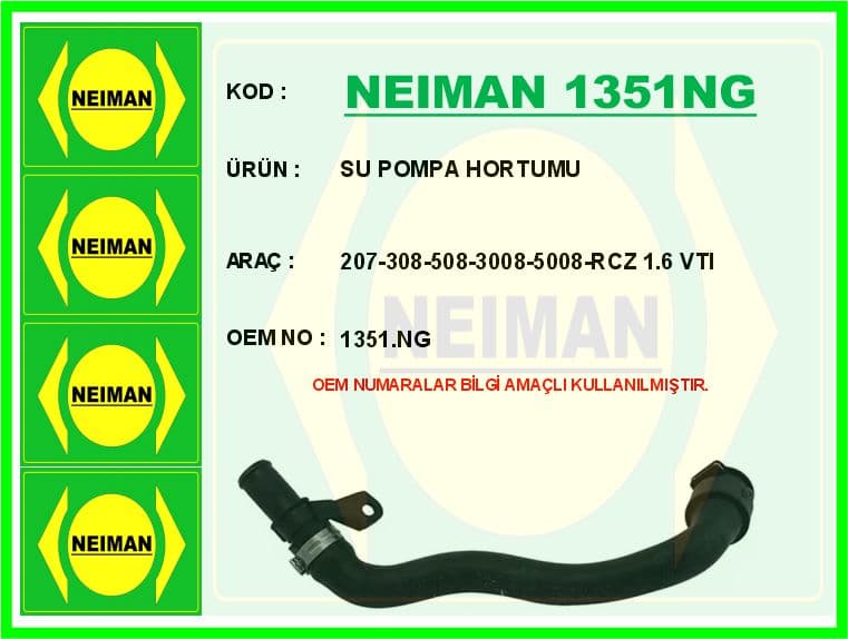 Su Pompa Hortumu 207-308-508-3008-5008-RCZ 1.6 VTi