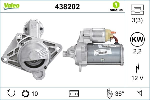 Marş Motoru 12V 2.2KW Opel Movano B-Vivaro A 10> Renault Master III 10> Trafic II 06> Koleos I 08> L Aguna III 07>15 Navara NP300 15> X-Trail II T31 07>13 Qashqai 07>13 2.0dCi 2.3dCi