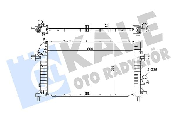 Radyatör Astra H 1.3-1.7-1.9 Cdti 04 > Zafira 1.7-1.9 Cdti 05 > Ac Klimasiz-Klimali Mek 599x368x26