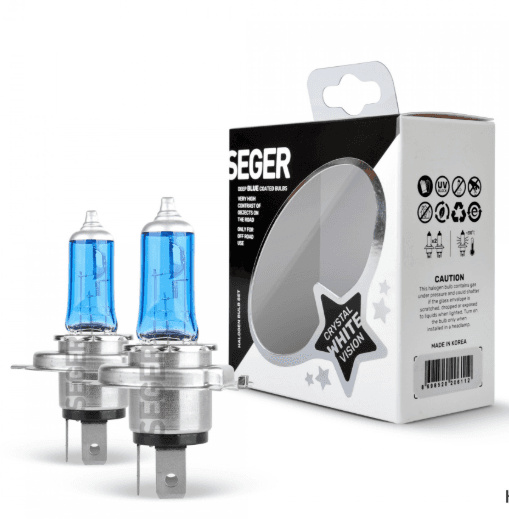 Ampul H4 12V 100/90W P43T Crystal White Yüksek Güç. 4.500K Beyaz İşik P43 Tirnakli