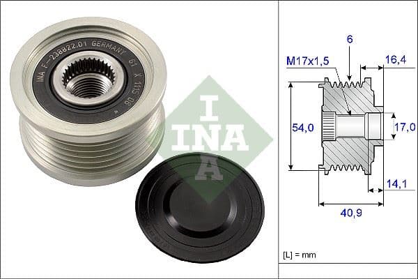 Alternatör Kasnaği Fiat Bravo II 06> Doblo III 10> Linea 09> Punto 05> Stilo 04>07 Ducato 11> 1.6D Mjet 1.9D Mjet 2.0D Mjet 6 Kanal