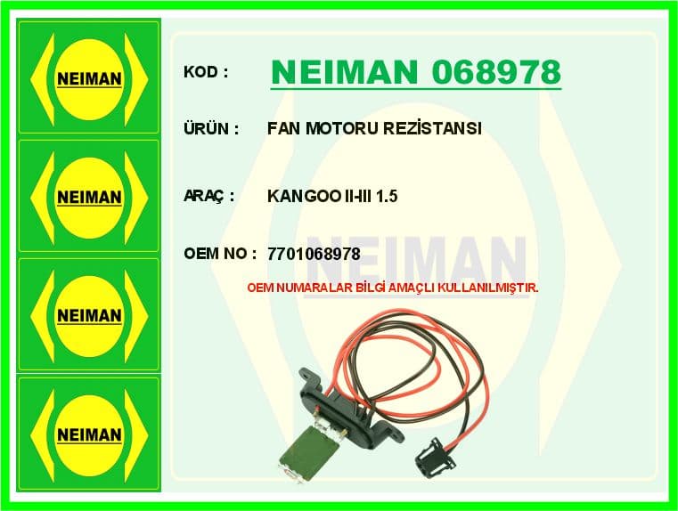 Fan Motoru Rezistansi Kangoo II-III 1.5