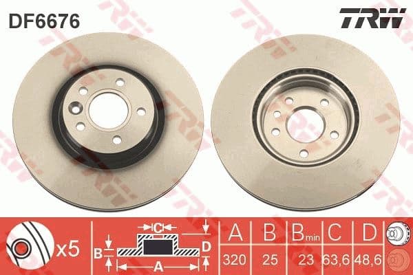 Ön Fren Aynasi Adet Volvo S40 2004-2012 C70 II 2006-2013 V40 2012 > V50 04-12 320X5-DL