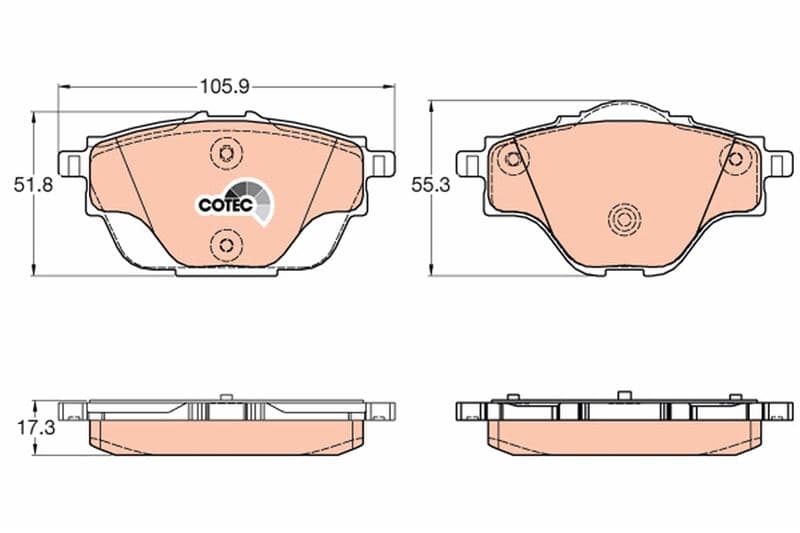 Arka Fren Balatası Astra L-Grandland-C4 Grand/spacetourer-C5 Aircross-P508-P5008-P308-P3008-DS4-DS7 290mm