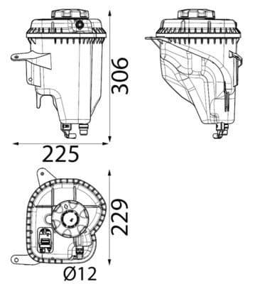 Radyatör Yedek Su Deposu BMW M57 N62 B47 N47 N20 N55 N63 E70 E71 E72 F15 F85 F16 F86 Kapaklı