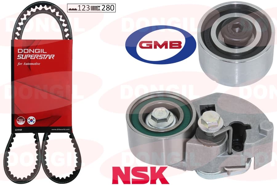 Triger Kayış Seti Eksantrik Seti Hyundai Accent Admire Getz 1.5L D3EA 02-05 / Tucson Santafe 2.0L 2.2L D4EA D4EB 04-09 / Sonata 2.0L 06-11 / Kia Sportage 2.0L D4EA 04-10 1 Kayış 2 Rulman 123x280