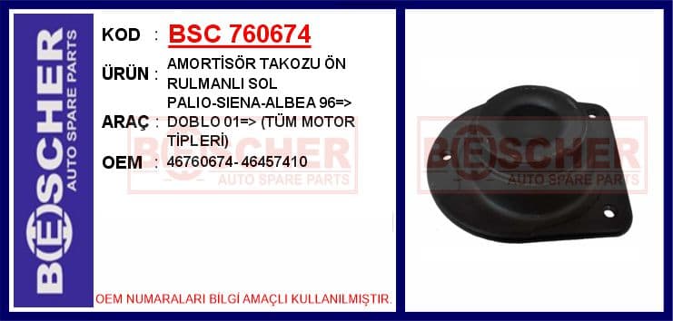 Amortisör Takozu Ön Rulmanlı Sol Palio-Siena-Albea 96 > Doblo 01 > Tüm Motor Tipleri