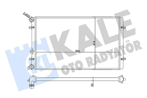 Su Radyatörü Audi A3-TT-Seat Leon-Toledo II-Skoda Octavia I-VW Bora-Golf IV 1.6 1.8T 1.9TDI 98 > MT Ac Nac Mekanik 650x414x23 1J0121253J-1J0121253N-1J0121253Q-1J0121253AT-1J0121253R
