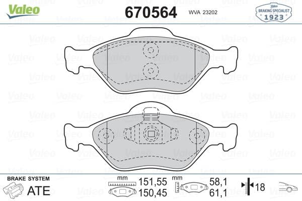 Ön Balata Fiesta 1.4TDCİ Absli 00 > Fusion 02 > Mazda 121 96 > Mazda 2 03>
