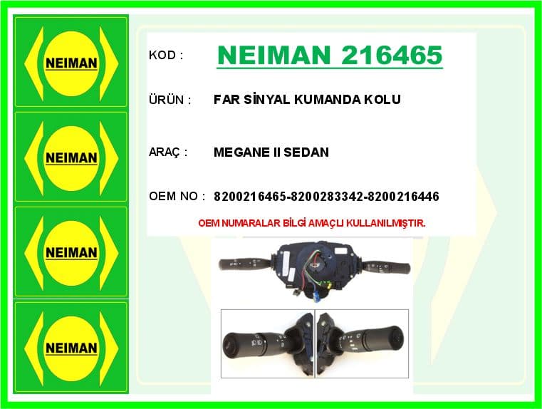 Far Sinyal Kumanda Kolu Megane II Sedan