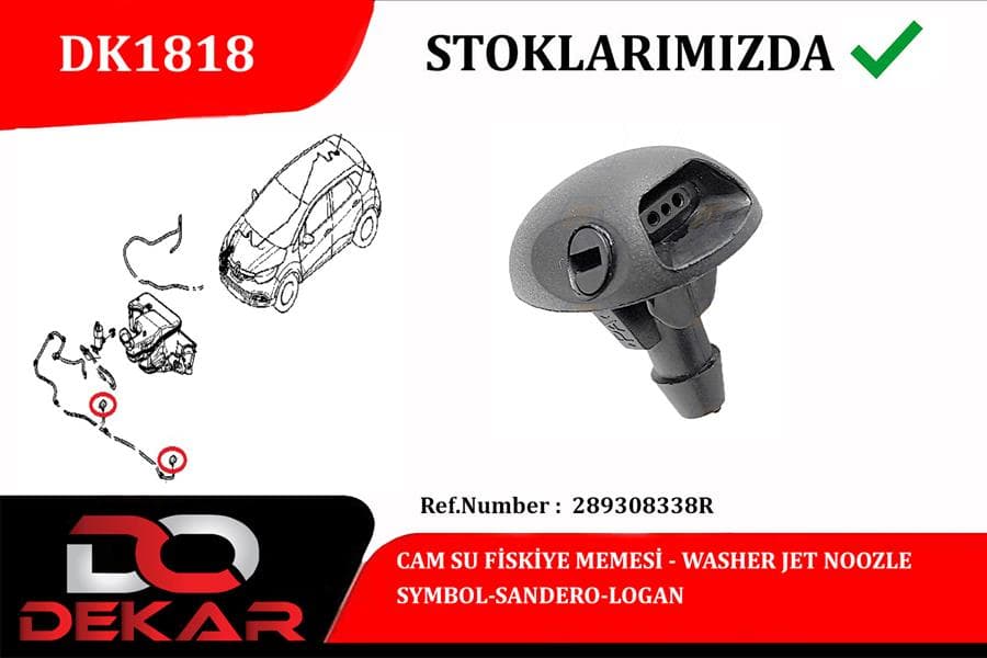 Cam Su Fıskiye Memesi Symbol-Sandero-Logan