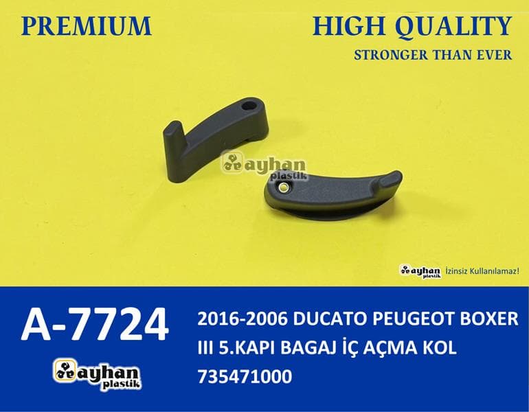 2016-2006 Ducato Peugeot Boxer III 5.KAPI Bagaj İç Açma Kolu