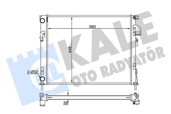 Su Radyatörü Renault Trafic II-Opel Vivaro-Nissan Primastar 1.9DCI-Dti 2.0 2.0 16V 01 > MT Brazing 560x448x26 2140000QAS-4408645-4414161-4414691-91166000-91166001-91169066-7711135144