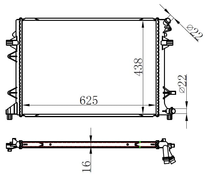 Radyatör Brazing MT 625X438X16 Caddy IV 2.0 TDI 2015 65017