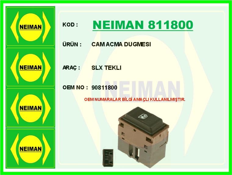 Cam Açma Dugmesi SLX Tekli