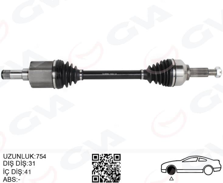 Aks Komple Sol Ön Ford Custom 12> 2.2 TDCi Kisa Şase