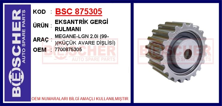 Eksantrik Gergi Rulmanı Megane-LGN 2.0i 99- Küçük Avare Dişlisi