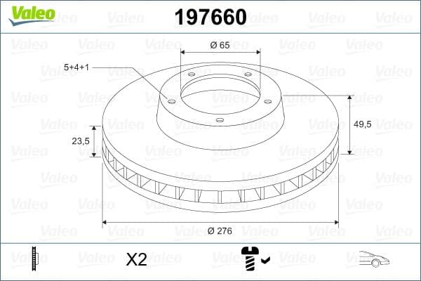 Ön Fren Aynasi Golf 7 12- Leon A3 13- Octavia 12- 276x23.5x9DL Havali