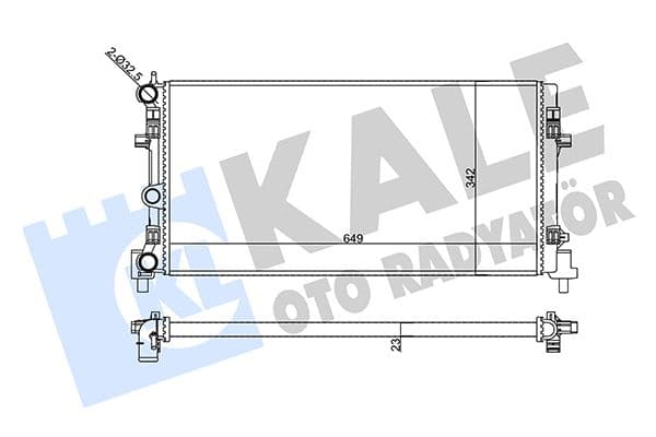 Su Radyatörü Audi A1 10 >Seat İbiza IV-Toledo IV 08 >Skoda Fabia II-Rapid-Roomster 06 >VW Polo 09 > 1.2 1.6 1.9TDI 1.2 1.4TSI 1.2TFSI MT Mekanik 649x342x23 6R0121253N-6RF121253