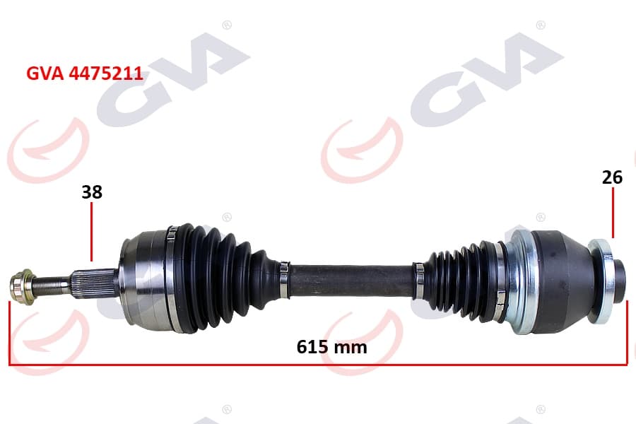 Komple Aks Sol Transporter T5 2.5 TDI 03-11 6 Vites 615mm