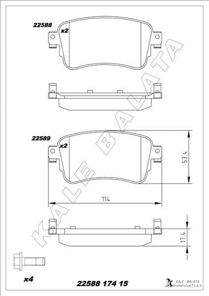 Arka Fren Balatası Zafira Life 19> Vivaro C 19> Jumpy III 16> Expert 16> Toyota Proace 16> 290 MM