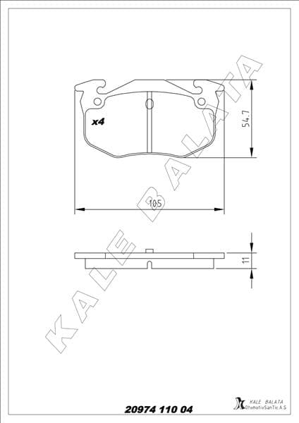Arka Fren Balatası Peugeot P106 96>04 P205 87>98 P206 00>09 P306 97>01 P309 89>93 Citroen Saxo 96>04 Xsara 97>05 ZX 92>97 Renault R9-R19- MGN I-Clio I-II İnce Tip