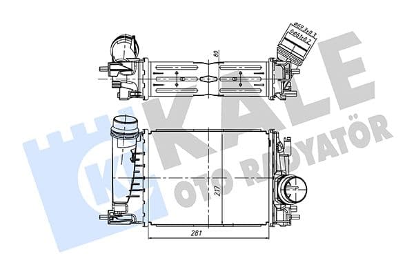 Turbo Radyatörü Renault Megane IV 15> Scenic IV 15> Kadjar 15> Captur I 13> Talisman 15> 1.3TCE Brazing 281X217X80