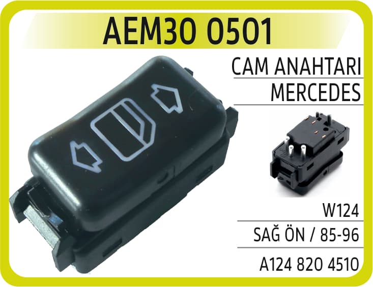 Cam Anahtarı Mercedes W124 Sağ Ön / 85-96