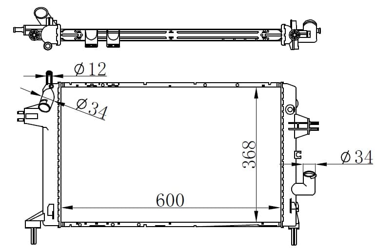 Radyatör Astra G 1.7CDTI-1.7 16V Ac Klimasiz Mekanik 600x368x32