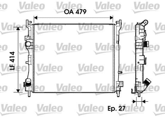 Motor Su Radyatörü Renault Clio II 98>05 Symbol 00> Symbol II 08> 1.5DCI MT Ac Mekanik 480x416x34