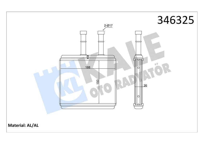 Kalorifer Radyatörü Chevrolet Aveo 06-> / Kalos 05-> - Aleminyum