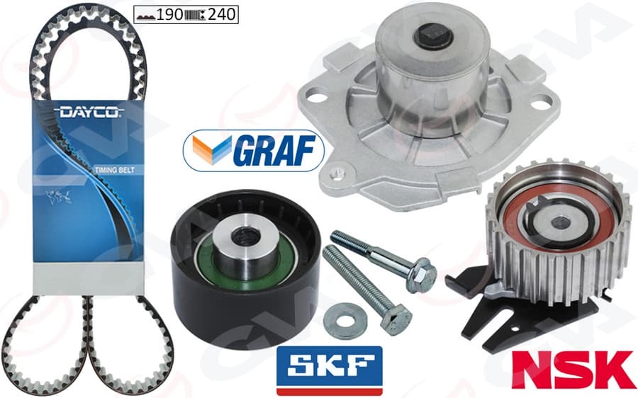 Devirdaimli Eksantrik Gergi Kiti 190x240 Bravo 96>DOBLO 01>MAREA 99-02 -İdea 04>1.9JTD KTB317 Teflonlu Kayış