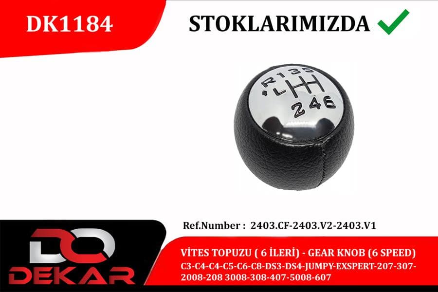 Vites Topuzu 6 İleri C3-C4-C4-C5-C6-C8-DS3-DS4-Jumpy-Exspert-207-307-2008-208 3008-308-407-5008-6