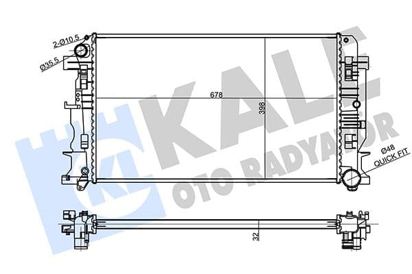 Motor Su Radyatörü Mercedes Sprinter B906 . VW Crafter 30-35-50 678X398X32