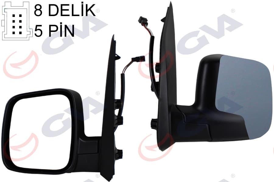 Diş Dikiz Aynasi Sol Fiorino-Bipper-Nemo 07> Elektrikli İsitmali Astarli Konveks 5 Fiş VM-6115EHPL