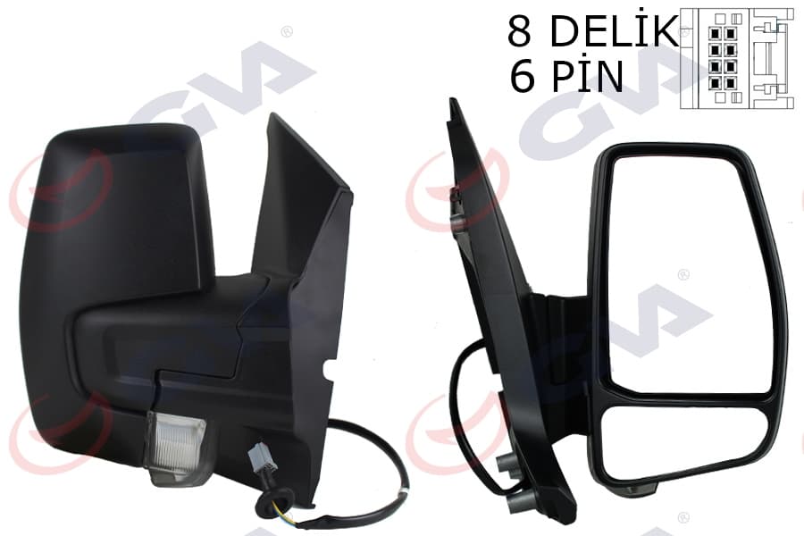 Diş Dikiz Aynasi Sağ Transit Custom V362 12>17 Elektirikli İsitmali Desenli Sinyalli