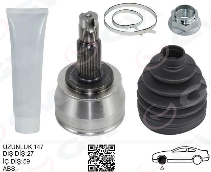 Aks Kafası Ön Sağ-Sol Fiat Doblo 10> 500 X 14> Alfa Romeo 166 05> Jeep Renegade 14> Compass 17> Opel Combo 12> 1.4 1.6D MTJ 2.0D MTJ
