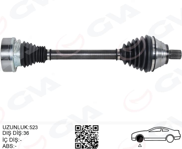 Aks Ön Sol Golf Plus 1.9TDI 05- Golf V 1.9TDI 03- Golf VI 2.0TDI 08- Toruran 1.9TDI 03-