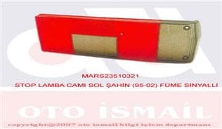 Stop Lamba Camı Sol Sahin 95-02 Fume Sinyalli